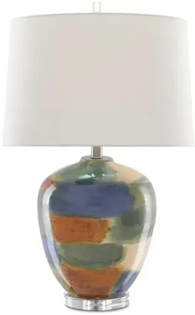 Rainbow Table Lamp - Blue/Green - Currey & Company