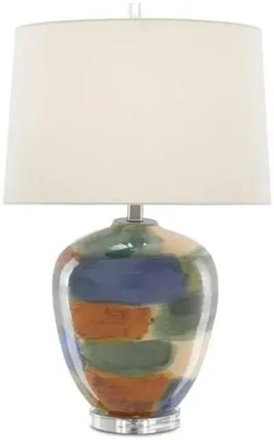 Rainbow Table Lamp - Blue/Green - Currey & Company