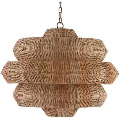 Antibes Chandelier - Khaki/Natural - Currey & Company - Brown