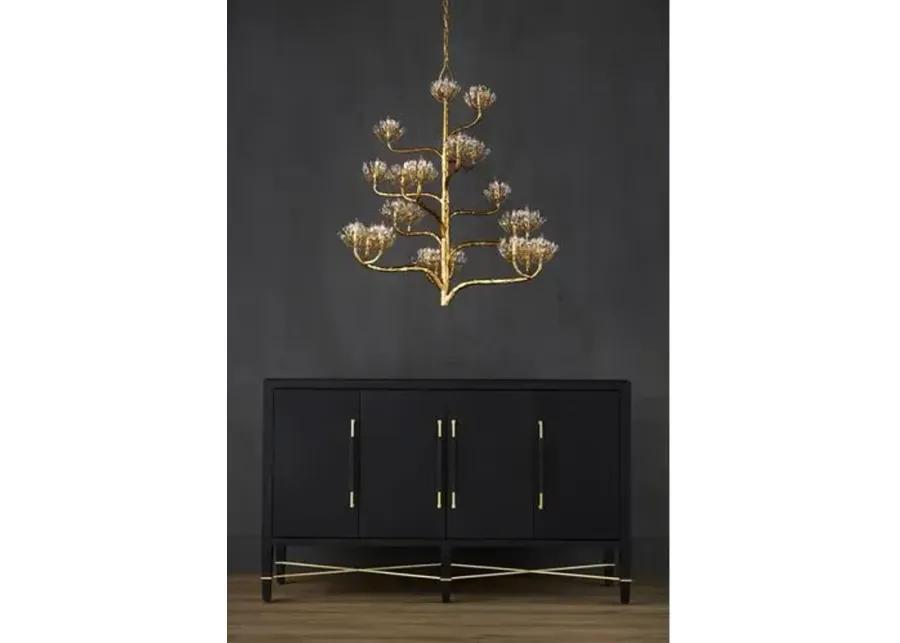 Agavé Americana Chandelier - Dark Gold Leaf - Currey & Company