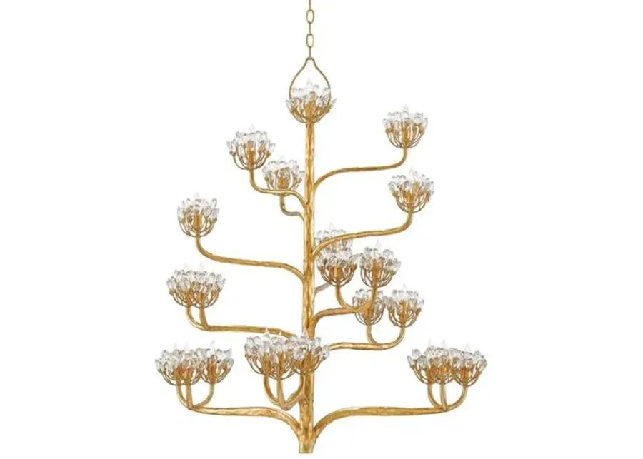 Agavé Americana Chandelier - Dark Gold Leaf - Currey & Company