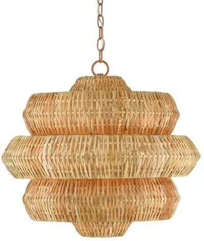 Antibes Small Rattan Chandelier - Natural - Currey & Company - Brown