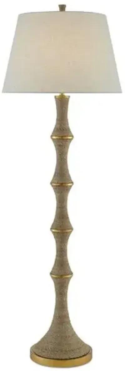 Bourgeon Floor Lamp - Blue/Nickel - Currey & Company