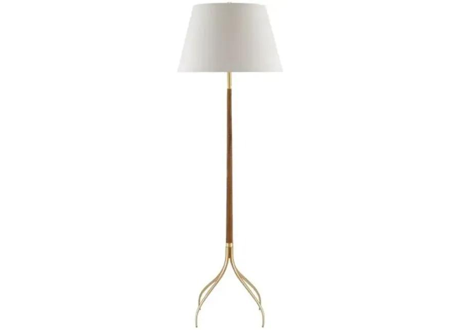 Circus Floor Lamp - Natural/Brushed Brass - Currey & Company