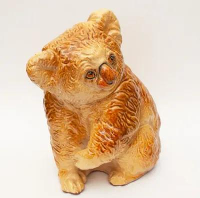 Large Italian Majolica Koala Figurine - brown