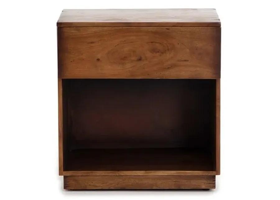 Lindsey Nightstand - Burnt Fruitwood