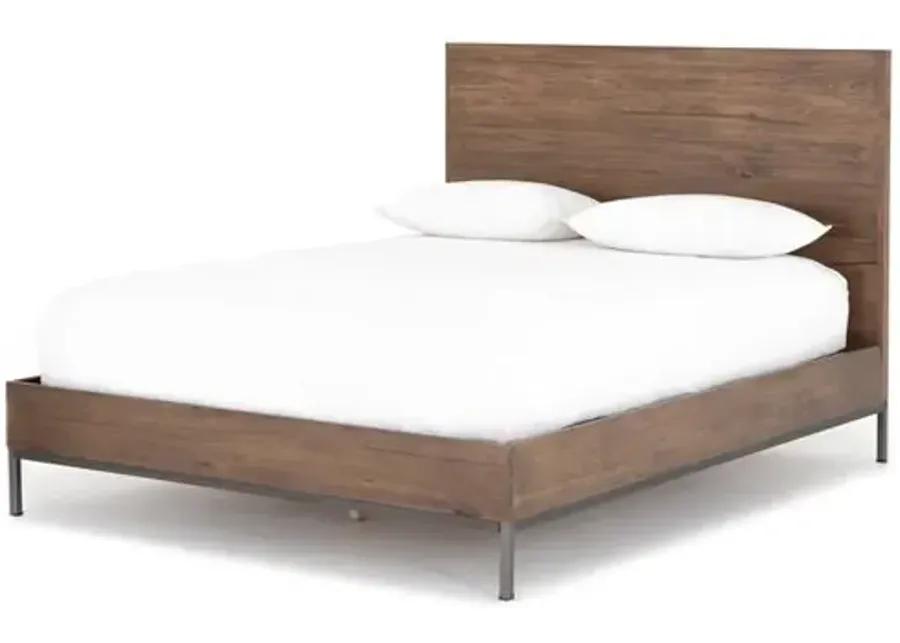 Justina Bed - Auburn Poplar - Brown