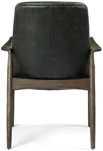 Lauren Arm Chair - Smoke Leather - Black