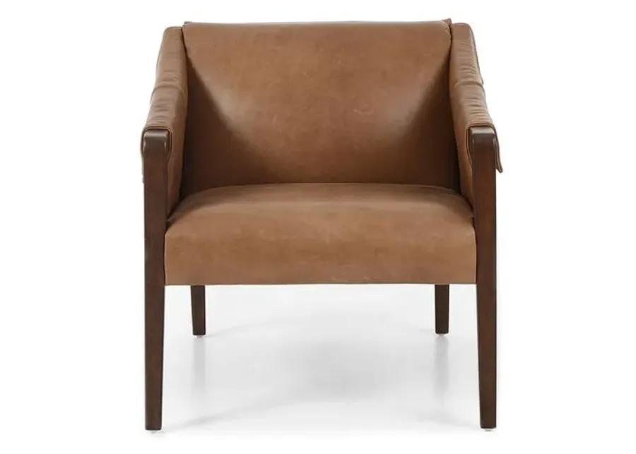 Colby Accent Chair - Almond Leather, Comfortable, Durable