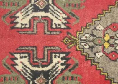 1960s Turkish Oushak Yastic - 1'8" x3'6" - Nalbandian - Red