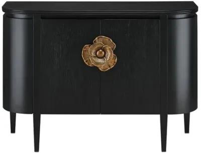 Briallen Demilune Cabinet - Caviar Black/Antique Brass - Currey & Company