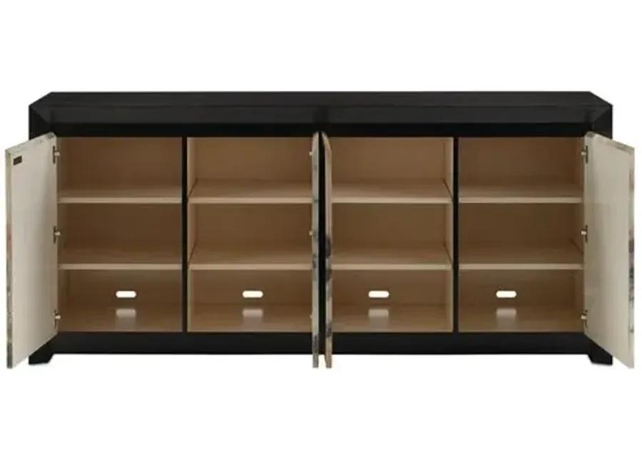 Karlson Credenza - Stained Vellum/Caviar Black - Currey & Company