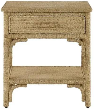 Olisa Rope Nightstand - Natural/Washed Wood - Currey & Company