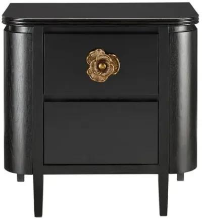 Briallen Nightstand - Caviar Black/Antique Brass - Currey & Company