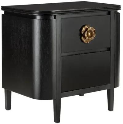 Briallen Nightstand - Caviar Black/Antique Brass - Currey & Company