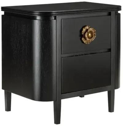 Briallen Nightstand - Caviar Black/Antique Brass - Currey & Company