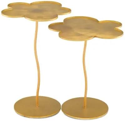 Fleur Accent Table - Gold Leaf - Currey & Company - 24H x 15.25W x 15.25D in