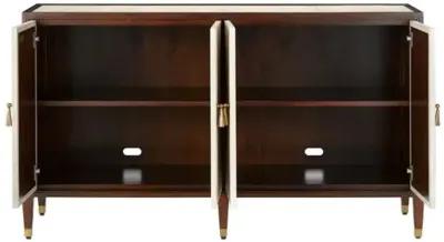 Evie Credenza - Ivory/Dark Walnut/Brass - Currey & Company