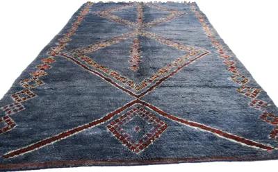 Beni M'Guild Moroccan Rug - 05'06 x 10'09 - Esmaili Rugs & Antiques - blue - blue