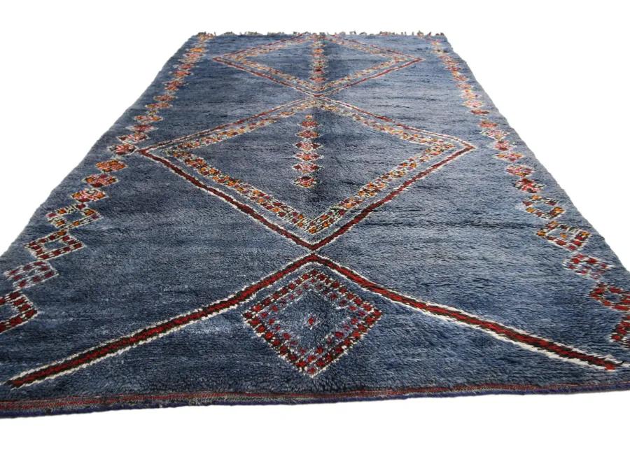 Beni M'Guild Moroccan Rug - 05'06 x 10'09 - Esmaili Rugs & Antiques - blue - blue