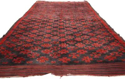 Vintage Moroccan Rug - 05'09 x 11'00 - Esmaili Rugs & Antiques - Red - Red