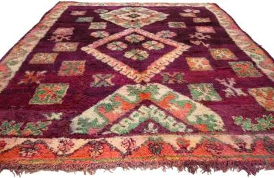 Vintage Moroccan Rug - 06'09 x 09'02 - Esmaili Rugs & Antiques - Pink - Pink