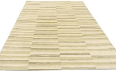 Transitional Striped Rug - 03'09 x 05'10 - Esmaili Rugs & Antiques - Beige - Beige