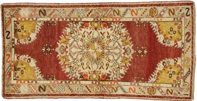 Vintage Oushak Rug - 03'05 x 06'09 - Esmaili Rugs & Antiques - Red - Red