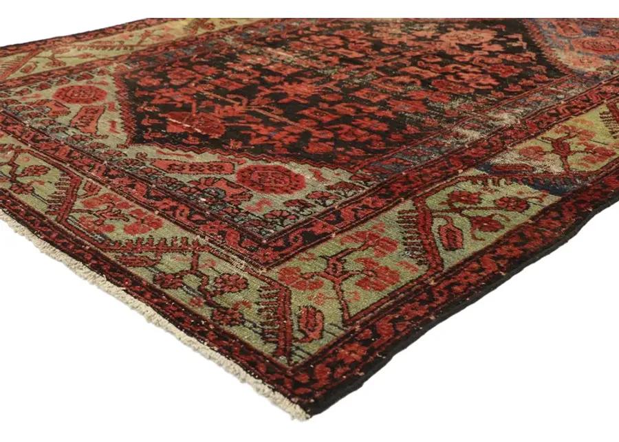 Distressed Oushak Rug - 4'8" x 6' - Esmaili Rugs & Antiques - Red - Red