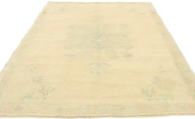 Vintage Oushak Rug - 04'01 x 06'02 - Esmaili Rugs & Antiques - Beige - Beige