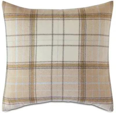 Caleb 20x20 Plaid Pillow - Tan/Beige - Eastern Accents