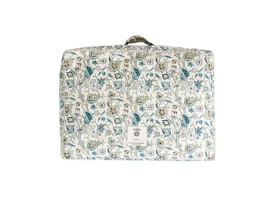 Guldasta Quilt - White/Aqua - Pyar & Co. - Blue