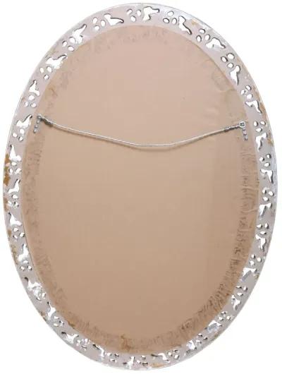 Antique French Revival Oval Mirror - Fleur de Lex Antiques - White