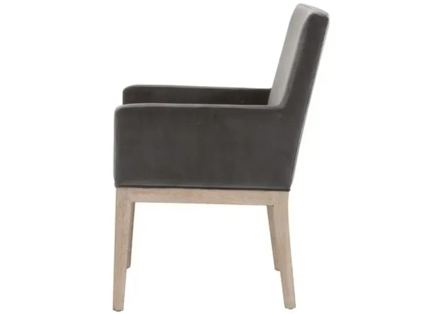 Callie Armchair - Dark Dove Velvet - Gray