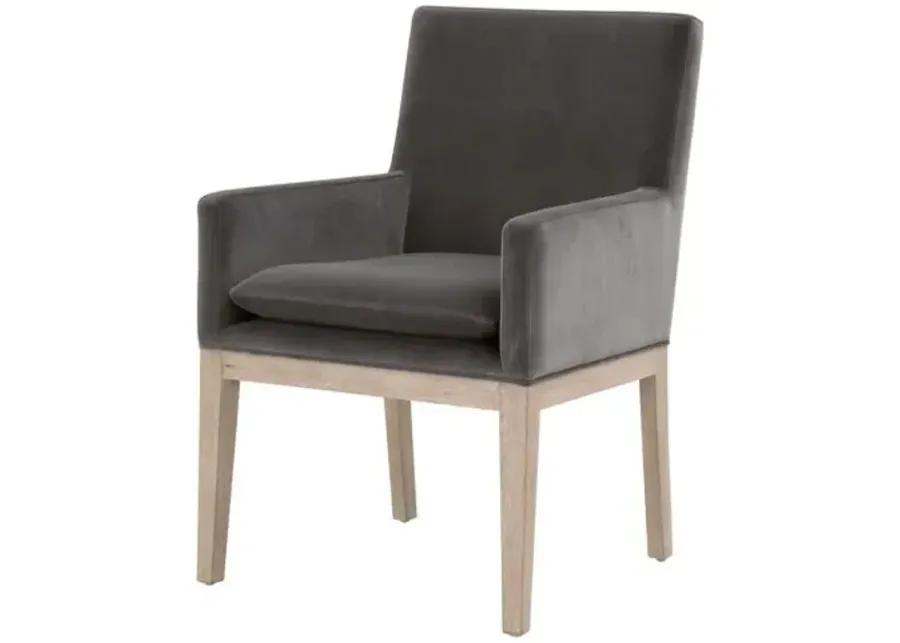 Callie Armchair - Dark Dove Velvet - Gray