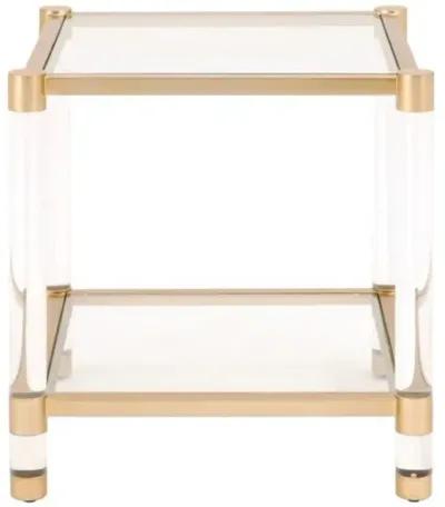 Nicolas Acrylic End Table - Brass/Clear - Gold