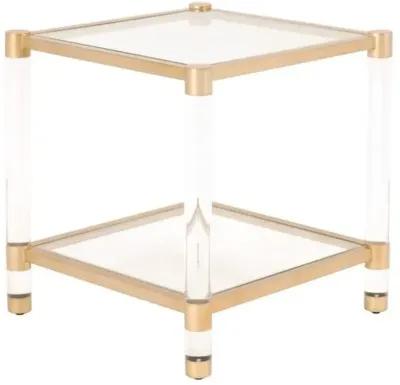 Nicolas Acrylic End Table - Brass/Clear - Gold