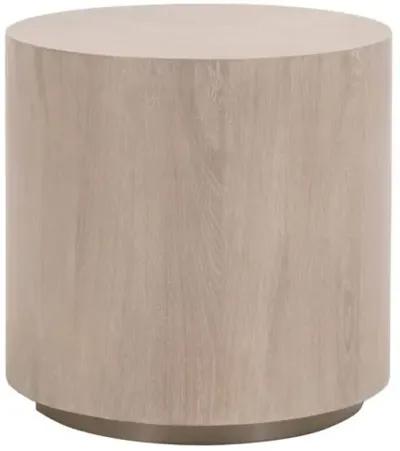 Eliza Large Oak End Table - Natural Gray/Silver