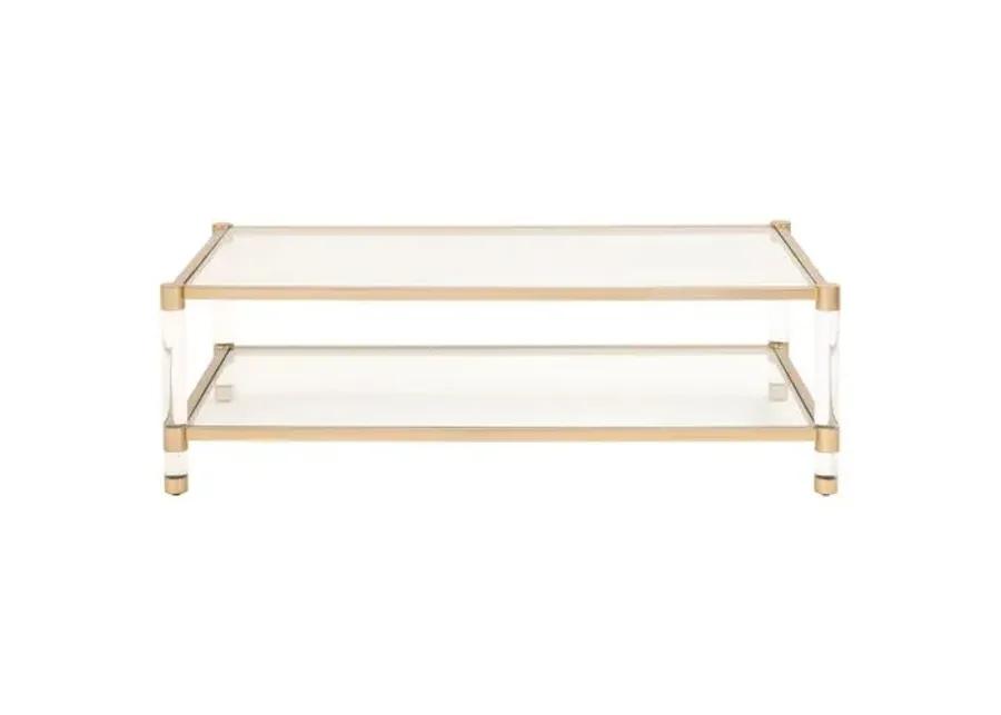 Nicolas Acrylic Coffee Table - Brass/Clear - Gold