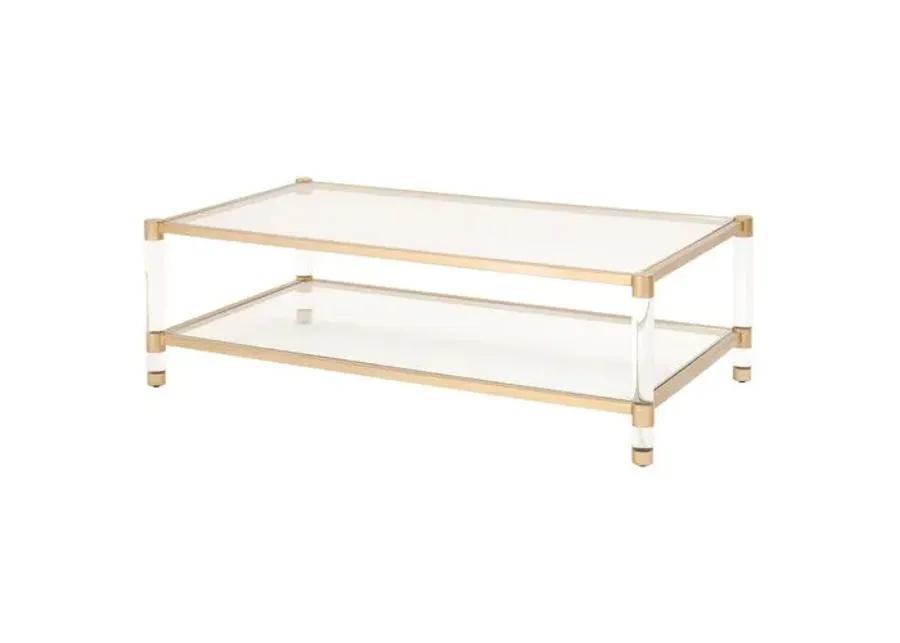 Nicolas Acrylic Coffee Table - Brass/Clear - Gold