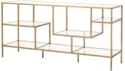 Gab Low Bookcase - Brass - Gold