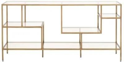 Gab Low Bookcase - Brass - Gold