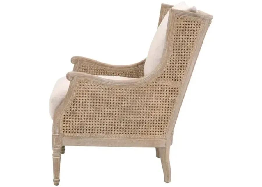 Winnie Rattan Club Chair - Bisque Linen