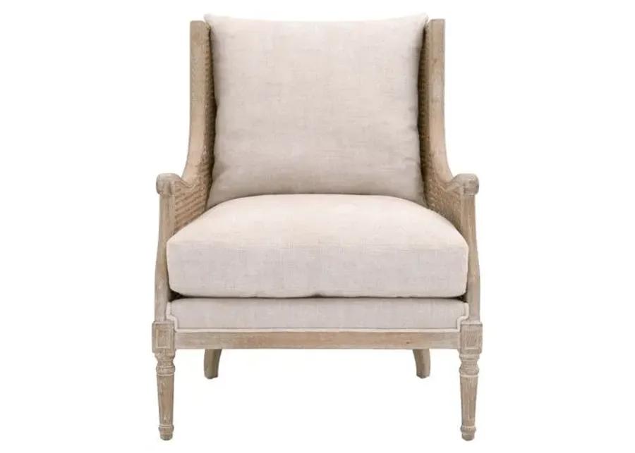 Winnie Rattan Club Chair - Bisque Linen