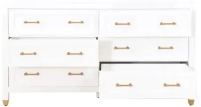 Charlotte 6-Drawer Double Dresser - White/Brass