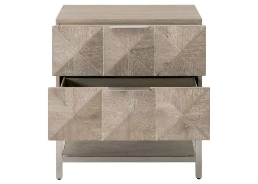 Chris Nightstand - Natural Gray/Silver