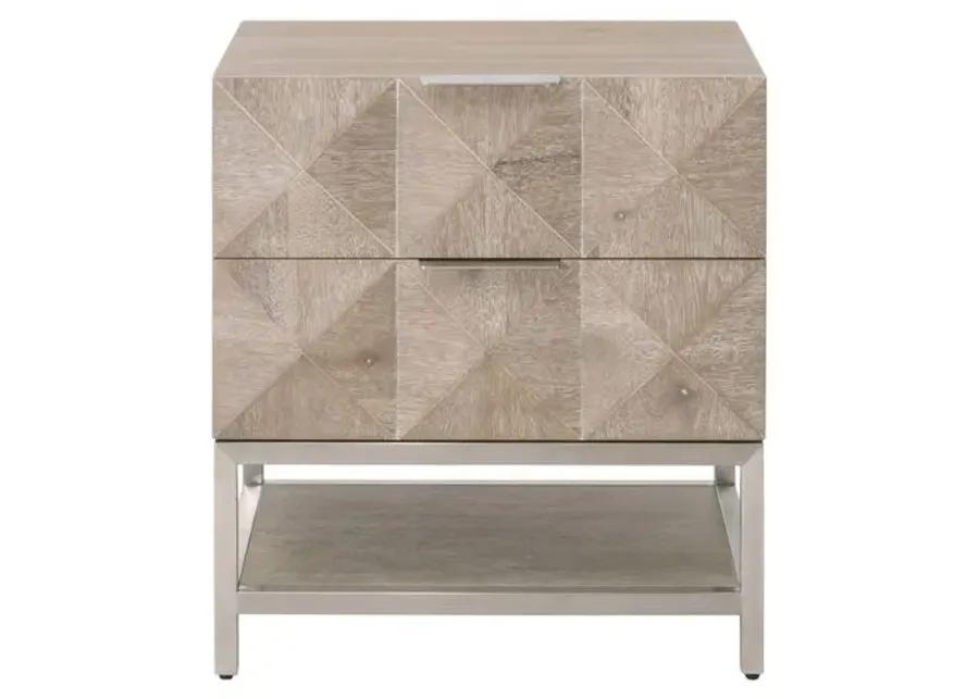 Chris Nightstand - Natural Gray/Silver