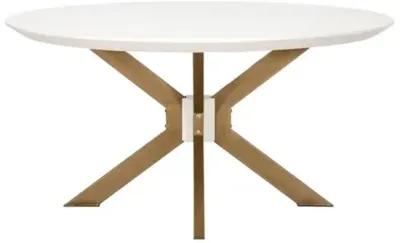 Kate 60" Round Dining Table - Ivory/Brass