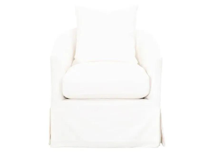 Remy Slipcover Swivel Chair - Cream Linen