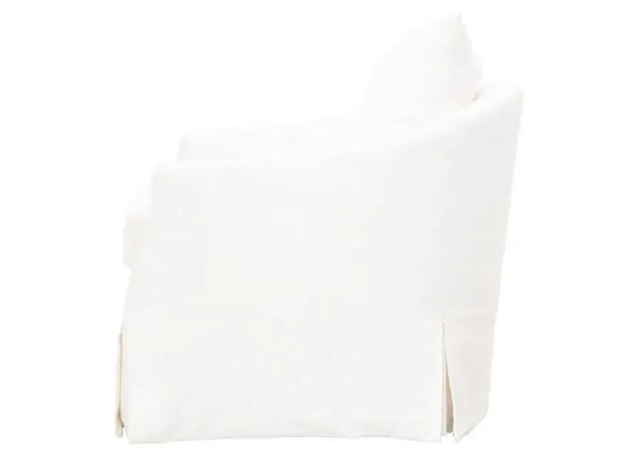 Remy Slipcover Swivel Chair - Cream Linen